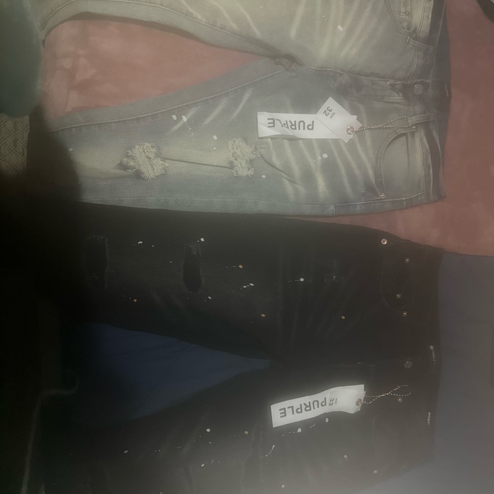 Purple jeans Gray and Black Men Jeans